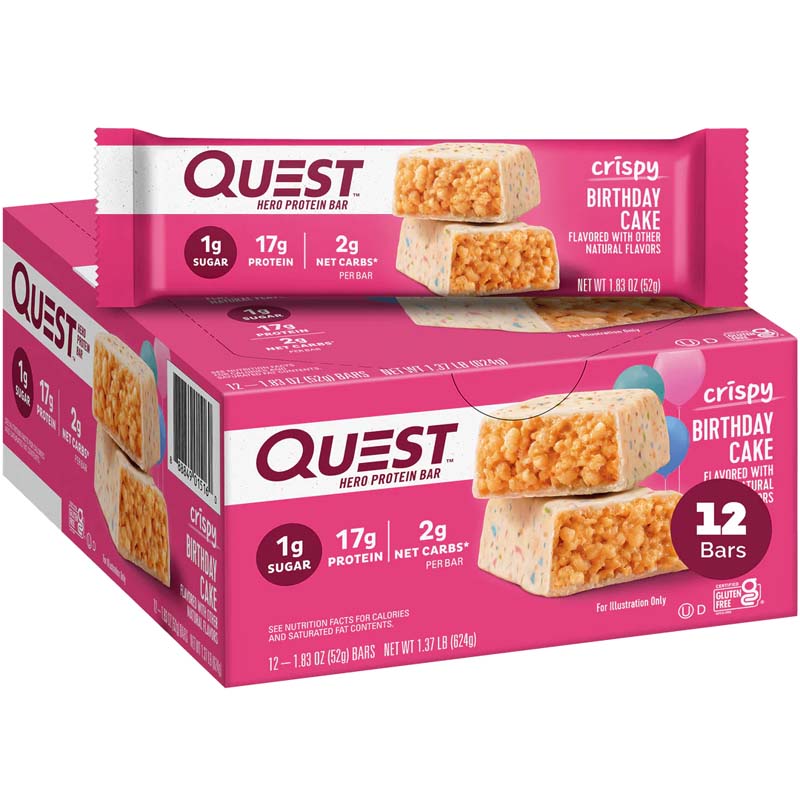 Quest bar Birthday Cake Crispy Hero